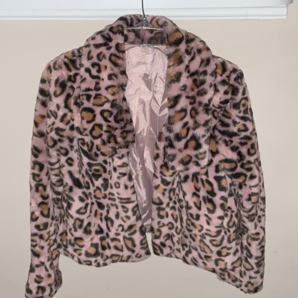 Candie's Animal Print Faux Fur Jacket